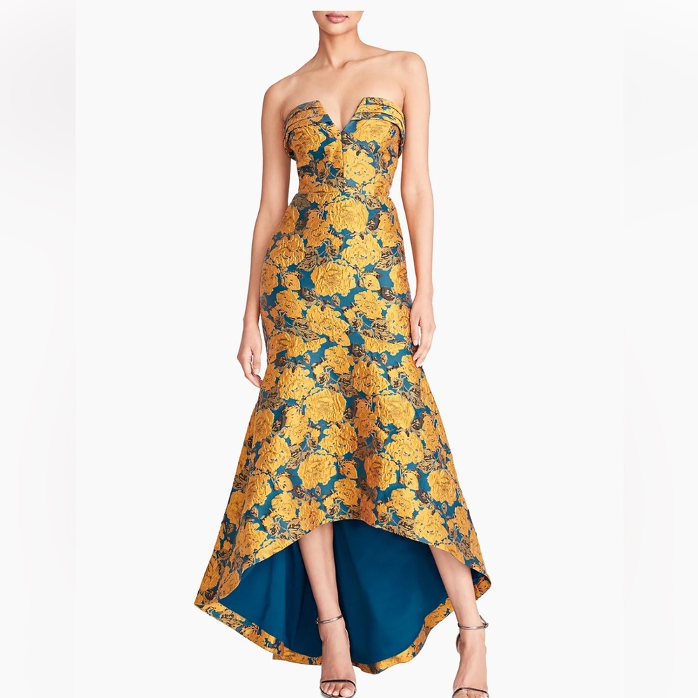 Theia Octavia Floral Fit-&-Flare Dress Neptune (D2)